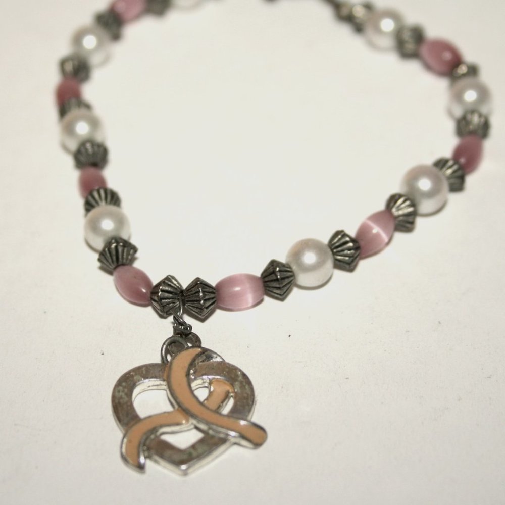 🎗️ Silver & Pearl Awareness Bracelet · 7" · Hopeful Glow 🤍